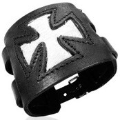 "Maltese Cross" Imt. Leather Black
