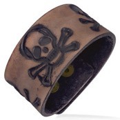 IMT. L�derarmb�nd "Brown" Skull