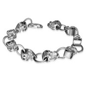 Armb�nd i rustfrit st�l "Skull Chain"