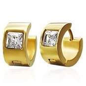 �rering "St�l CZ" 1 stk. (Goldplated)