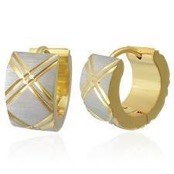 "Diamond cut" Goldplated �rering (1 stk.)