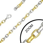 "Silver/Goldplated" Halsk�de  5,5mm (53cm)