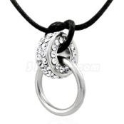 Rustfri st�l "Swarovski" White