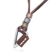 L�der halssmykke brun "Enzo"