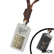 "SIM" Halsk�de med l�dersnor.