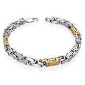 Arml�nke i St�l/rosegold plated.