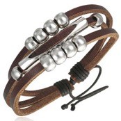"Steel and leather" Armb�nd brun.