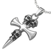 "Scull cross" Rustfrit st�l halssmykke.