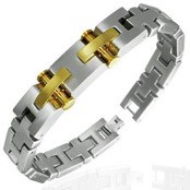 Armb�nd "Vincento" Steel/goldplated.