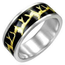 Herre ring i Rustfrit st�l (316L) "Gold plated"