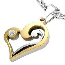 "Heart" Goldplated steel(316L)