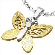 "Goldplated butterfly" Halssmykke