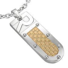 Herre halssmykke i rustfrit st�l (316L)  Goldplated