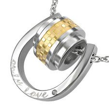 Halssmykke i rustfri st�l(316L) "Goldplated"