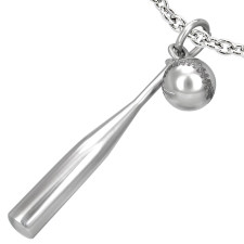 "Baseball" Halssmykke i rustfrit st�l.
