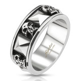 Old skull ring 8mm Spikes