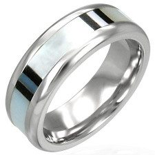 Herre ring i Rustfrit st�l (316L) "Perlemor"