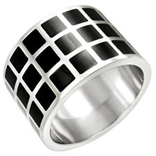 Bred herre ring i rustfrit st�l.