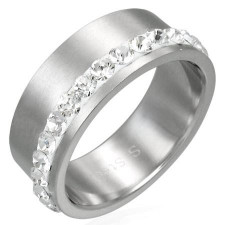Rustfri st�l "Swarovski" White