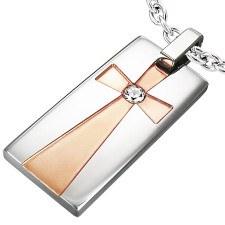 "Rosegold cross" Halssmykke.