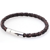 "L�derarmb�nd" 6mm brun. Steel