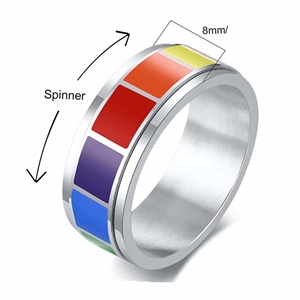 Spinning Pride ringen i regnbuefarver