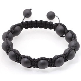 "Black" Perlearmb�nd med matte perler.