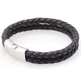 "Two bolo" L�derarmb�nd med st�l316L