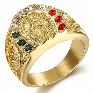 Horse / forgyldt herre ring med sten