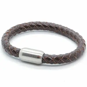 Mørk brun læderarmbånd "Koe"