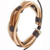 Læderarmbånd "Sort/Brun"