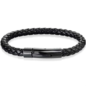 Sort IMT læderarmbånd - XT design