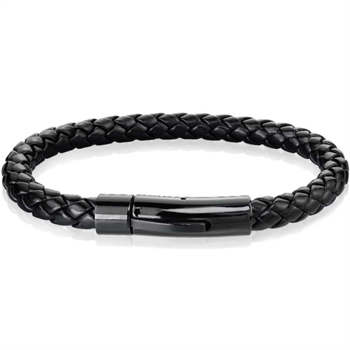 Sort IMT læderarmbånd - XT design