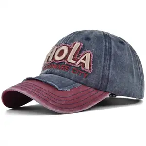 Blue/Red Bhola cap i retro look og canvas