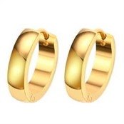 Lækker ørering med guld farve, 1 stk. 16mm