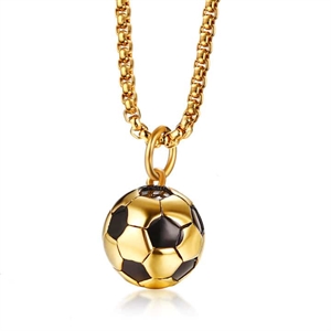 Halssmykke "Golden Football" Rustfrit stål.