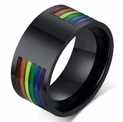 Wide pride ring i stål.