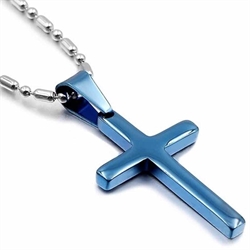 Bluecoatet kors i stål med kæde - Blue Steel