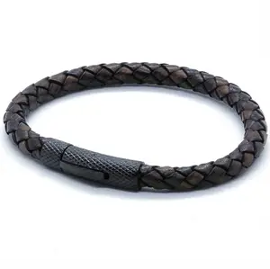 Elian læderarmbånd LUX Black in Brown
