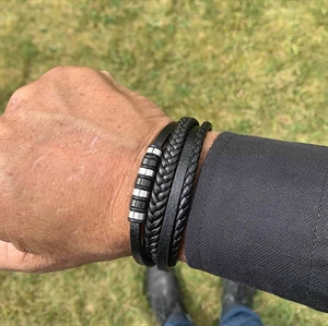 New Milano Steel - Læderarmbånd
