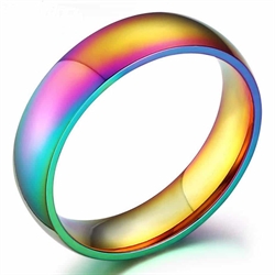 LGBT ring - fantastisk farve spil i stål