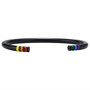 Sort Lgbt Pride Bangle i ædelstål.