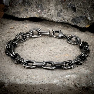 Old II oxy. stål-armbånd Dobbelt link