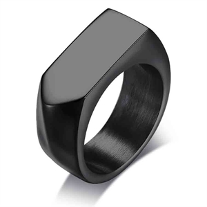 Sort Marc rustfri stål ring blank