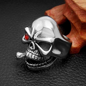 Cigar skull ring i rustfri stål