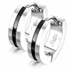 Black stripe ørering i ædelstål