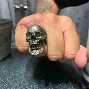 skullring sort biker