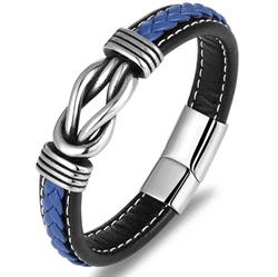 Blue strang læderarmbånd