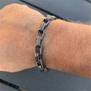 Old II oxy. stål-armbånd Dobbelt link