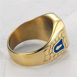 Herrering stål guld